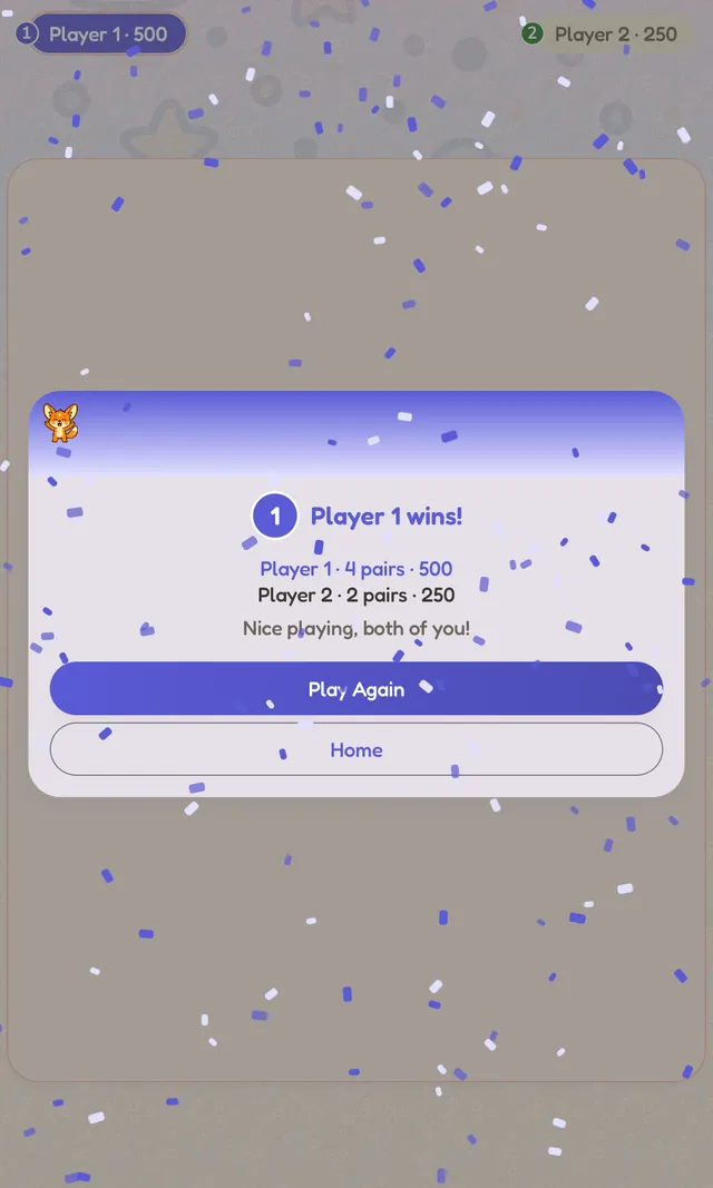 Round results screen showing a Triceratops dinosaur card matched for 200 bonus points, with a two-star bonus badge and remaining face-down dinosaur-themed cards.